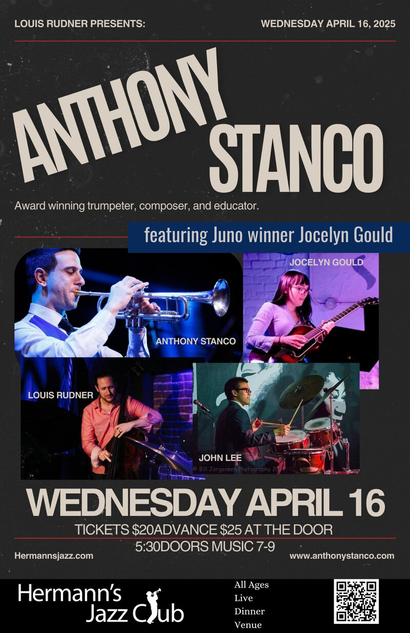 Anthony Stanco featuring Jocelyn Gould - May 8th @ Hermann's Jazz Club