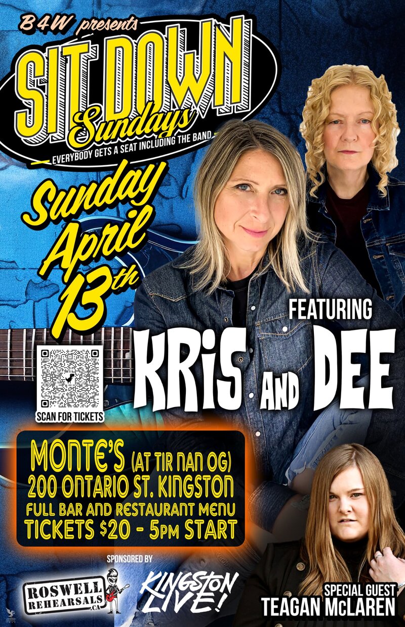 Sit Down Sundays - season 1 finale: Kris & Dee, Teagan McLaren @ Monte's - Apr 13, 2025