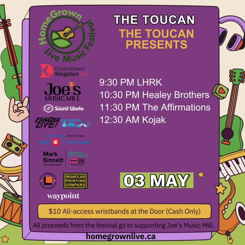 HomeGrown Live Music Festival 2025: LHRK, Healey Brothers, The Affirmations, Kojak @ The Toucan - May 03, 2025