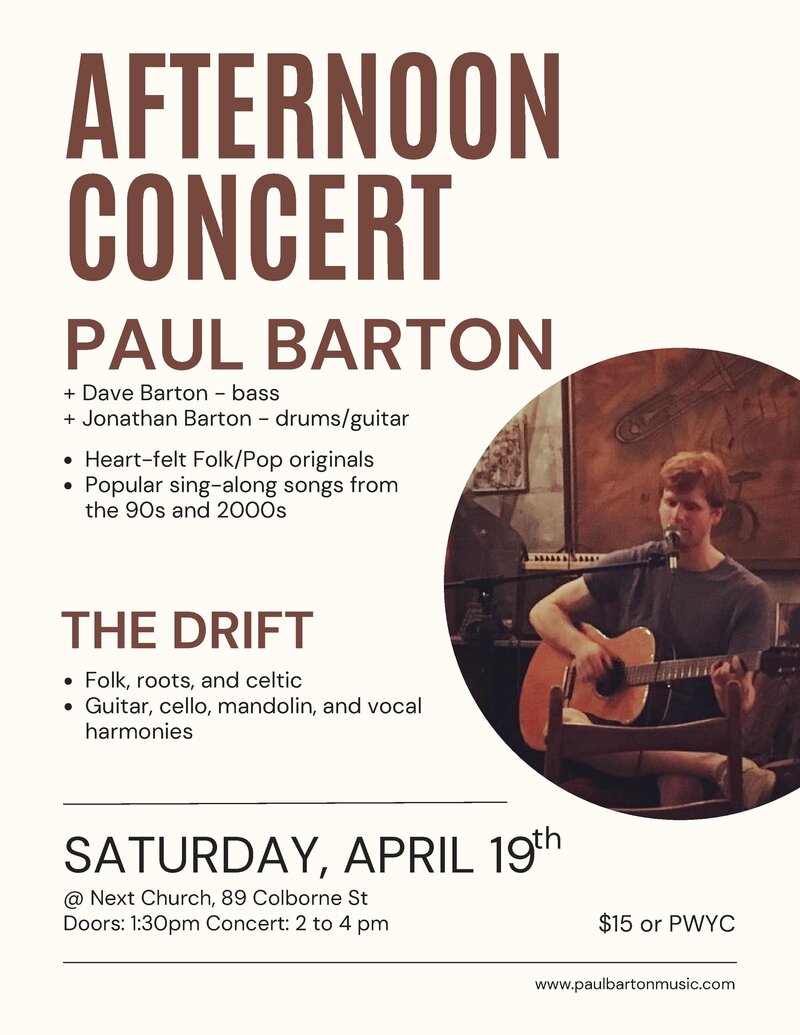 Paul Barton, The Drift @ Next Church Apr 19 2025 - May 6th @ Next Church