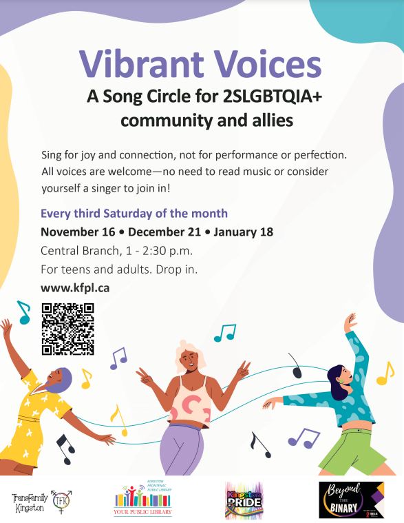 Vibrant Voices: A Song Circle for 2SLGBTQIA+ Community and Allies - May 6th @ Kingston Frontenac Public Library - Central Branch