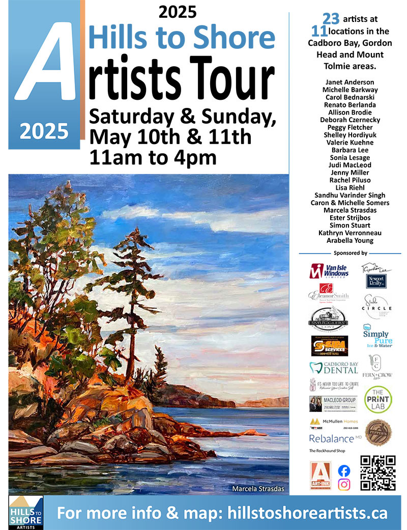 Hills to Shore Artists Studio Tour @ various locations - Saanich - May 10, 2025