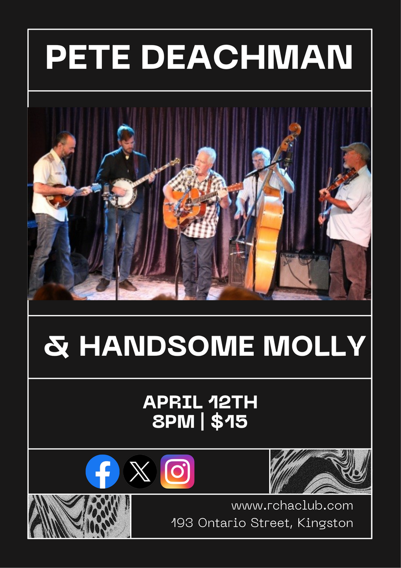 Pete Deachman & Handsome Molly @ The Club at the R.C.H.A. Apr 12 2025 - Jun 24th @ The Club at the R.C.H.A.