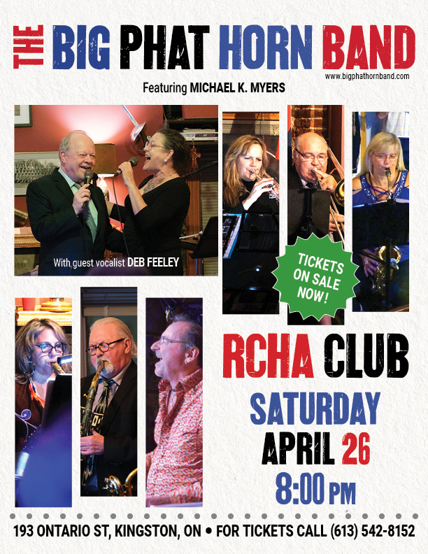 The Big Phat Horn Band, Michael K. Myers, Deborah Feeley @ The Club at the R.C.H.A. Apr 26 2025 - May 1st @ The Club at the R.C.H.A.