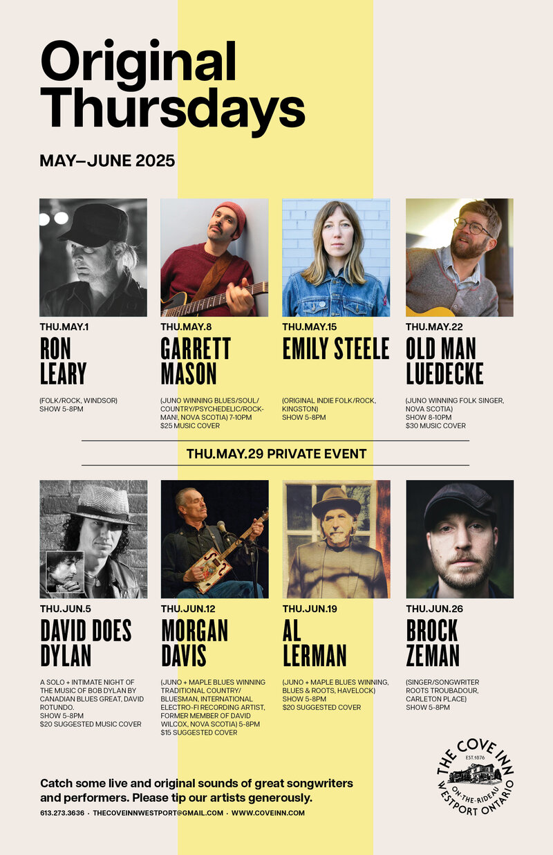 Original Thursdays: Emilie Steele @ The Cove Inn May 15 2025 - May 15th @ The Cove Inn