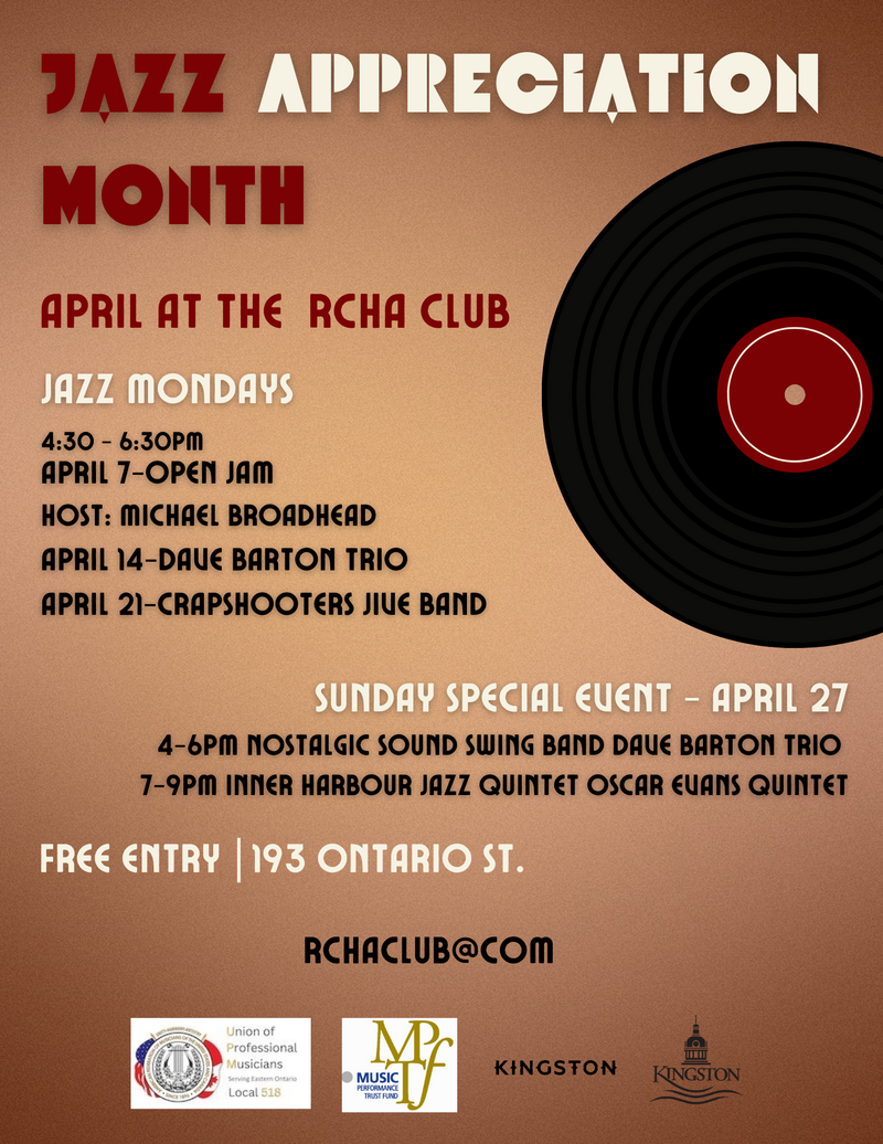 Musicians Performance Trust Fund Jazz Month Finale! - May 7th @ The Club at the R.C.H.A.
