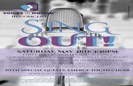 Sing OUT! Voices in Motion in Concert - May 6th @ United Commons (First Metropolitan United Church)