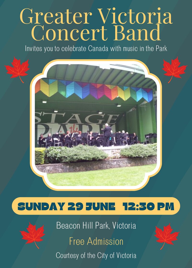 Greater Victoria Concert Band at Beacon Hill Park - Jun 6th @ Stage in the Park (Cameron Bandshell)