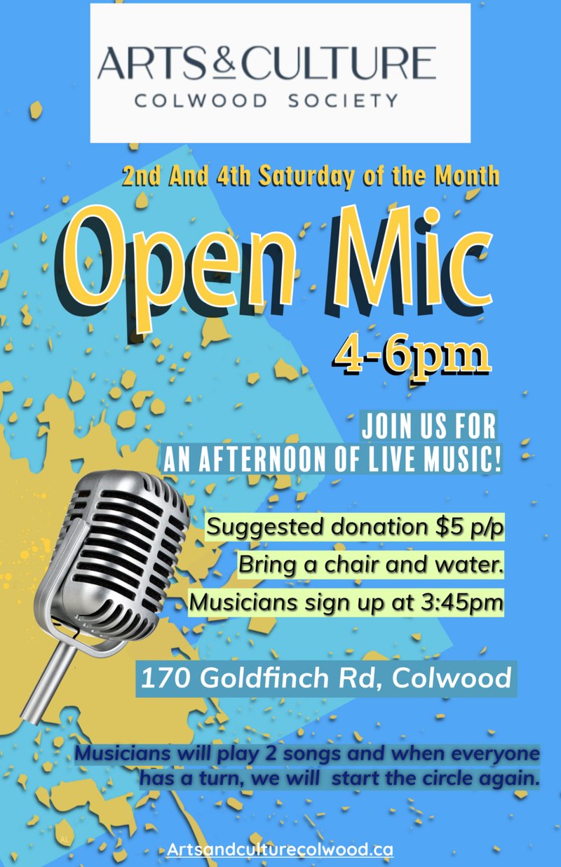 Open Mic - May 6th @ Arts & Culture Colwood Society