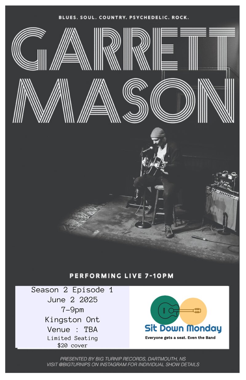 Sit Down Monday with Garrett Mason @ Time Out Bar & Bistro - Jun 02, 2025
