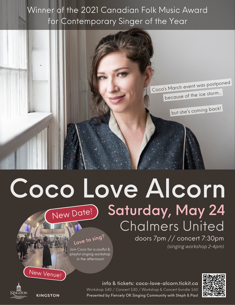 Coco Love Alcorn @ Chalmers United Church May 24 2025 - May 6th @ Chalmers United Church