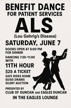 Benefit Dance for Patient Services ALS - Jun 13th @ Duncan Eagles Lounge