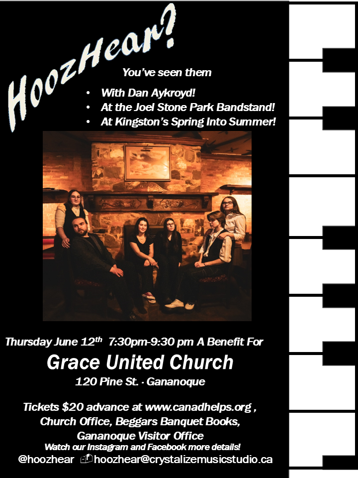 Fundraising Concert: HoozHear? @ Grace United Church Jun 12 2025 - May 7th @ Grace United Church