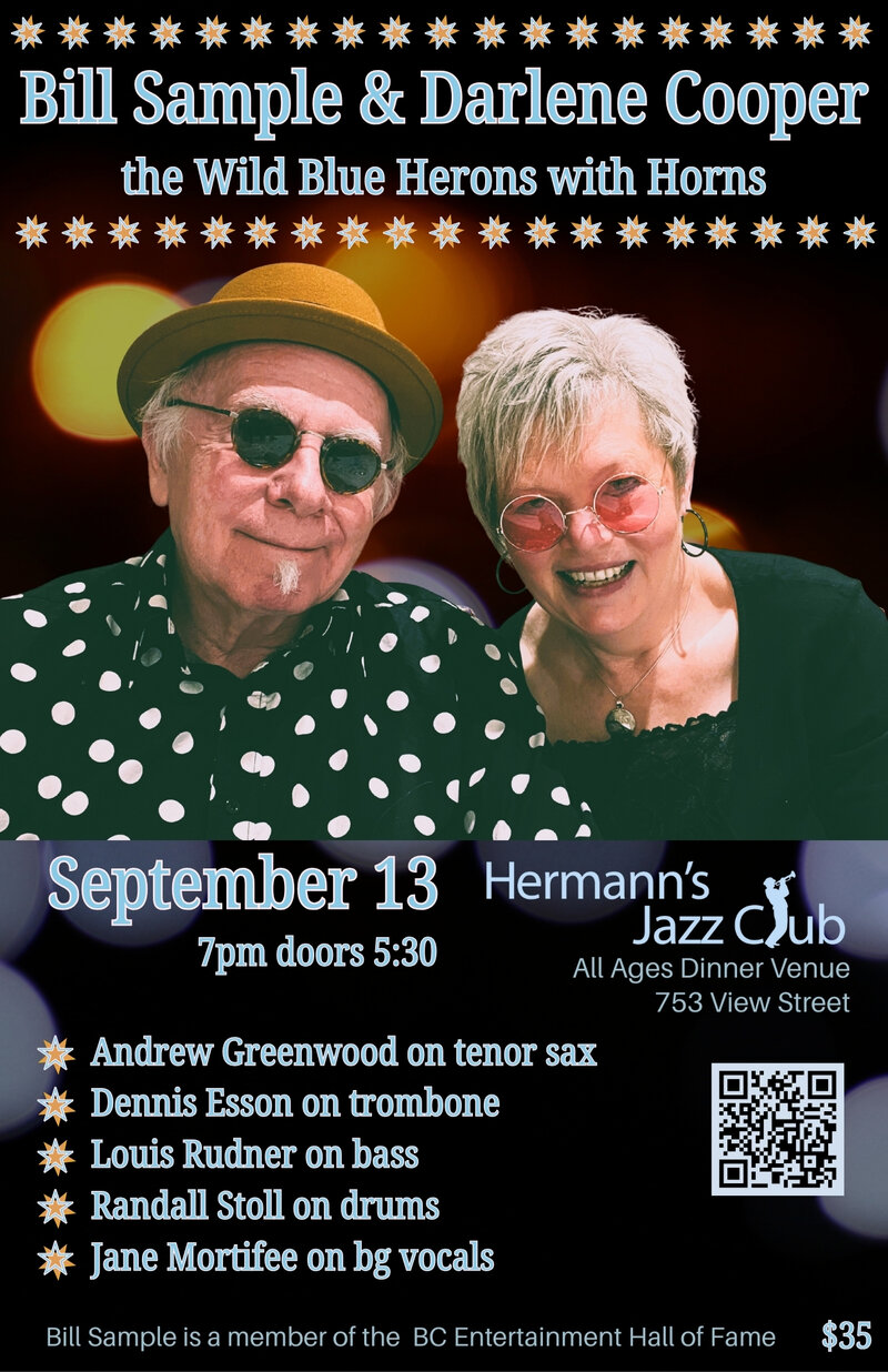 Bill Sample & Darlene Cooper | the Wild Blue Herons with Horns @ Hermann's Jazz Club - Sep 13, 2025