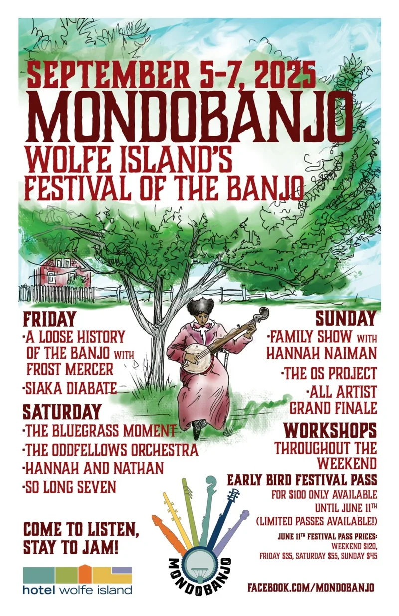 MondoBanjo: Wolfe Island’s Festival of the Banjo (Day 1) @ Hotel Wolfe Island - Sep 05, 2025
