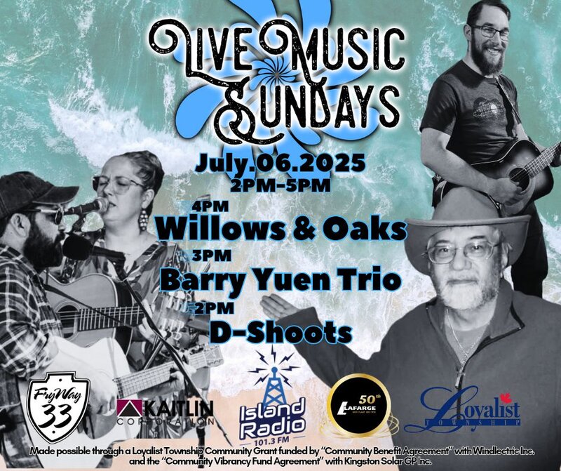Live Music Sundays: Willows & Oaks, Barry Yuen and His Trio, David Shuter @ Finkle's Shore Park Jul 6 2025 - May 7th @ Finkle's Shore Park