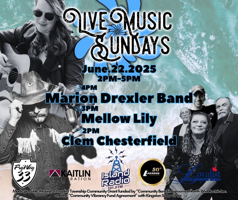 Live Music Sundays: Tim Sheffield, Mellow Lily, Marion Drexler Band @ Finkle's Shore Park Jun 22 2025 - May 7th @ Finkle's Shore Park