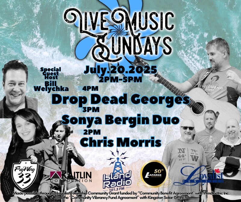 Live Music Sundays: Chris Morris, Sonya Bergin Duo, Drop Dead Georges, Bill Welychka @ Finkle's Shore Park - Jul 20, 2025