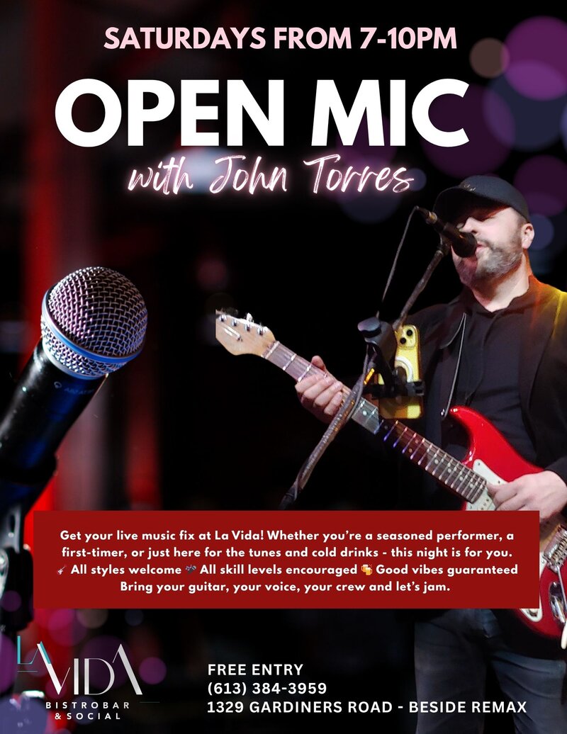 Open Mic with John Torres - May 13th @ La Vida Bistrobar and Social