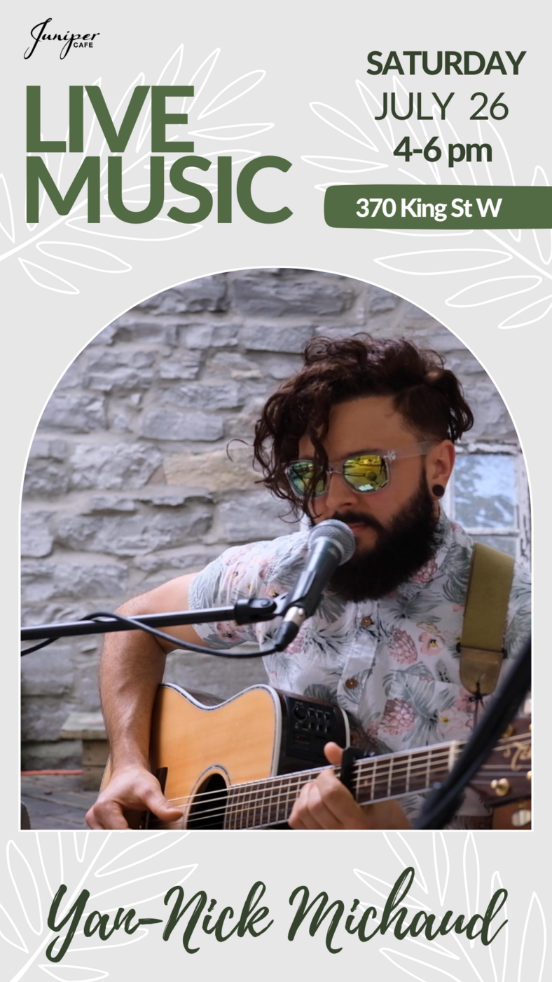 Summer Live Music: Yan-Nick Michaud @ Juniper Caf&eacute; Jul 26 2025 - May 7th @ Juniper Caf&eacute;