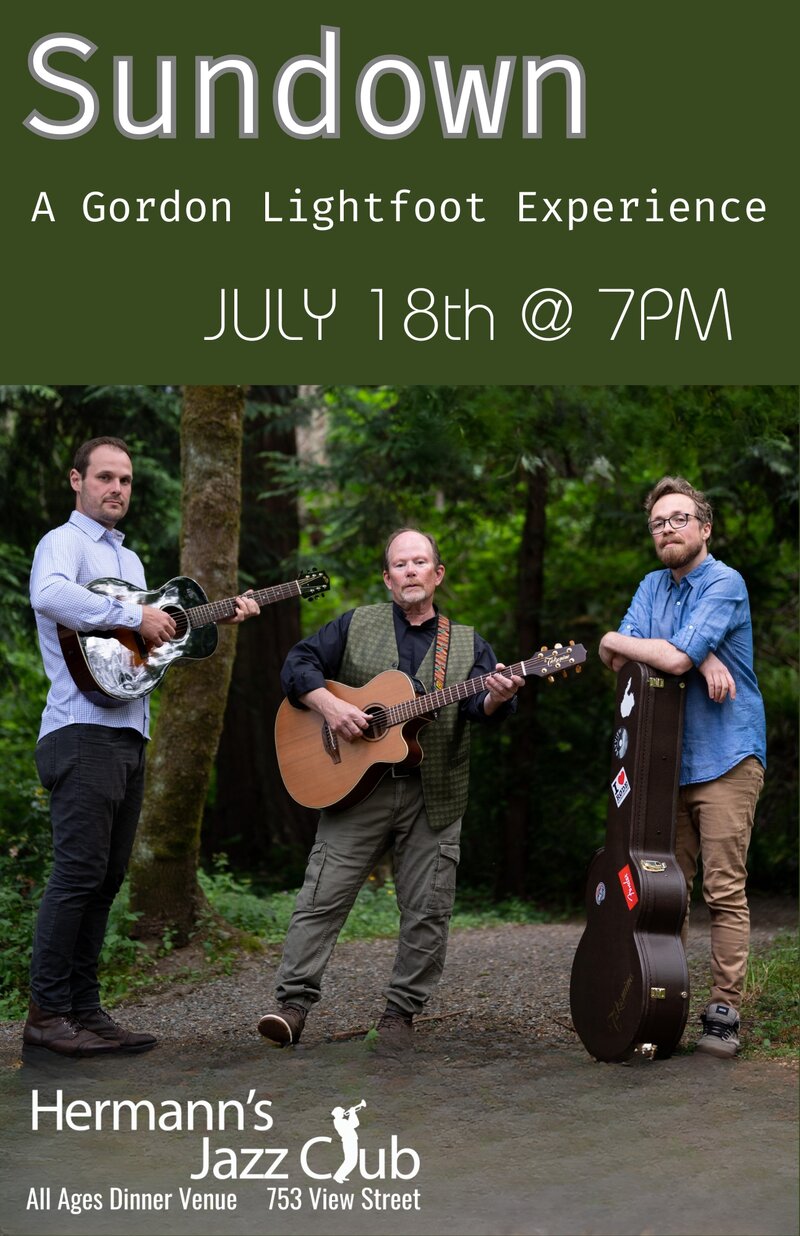 SUNDOWN | A Gordon Lightfoot Experience - May 7th @ Hermann's Jazz Club