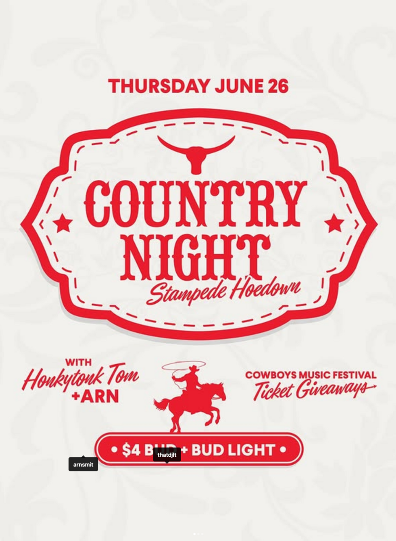 Country Night: Stampede Hoedown @ High Rollers - Jun 26, 2025