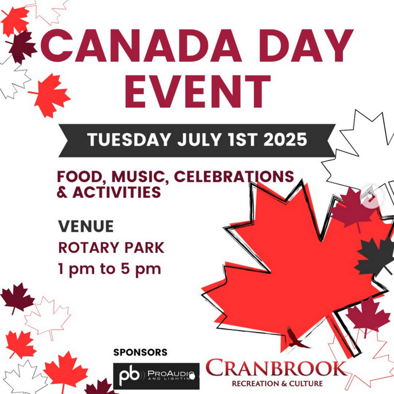 Canada Day Event in Cranbrook! @ Rotary Park - Jul 01, 2025