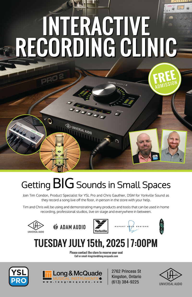 Interactive Recording Clinic @ Long & McQuade - Jul 15, 2025