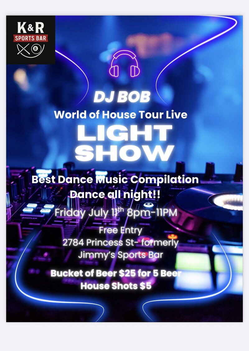DJ Bob @ K&R Sports Bar Jul 11 2025 - May 9th @ K&R Sports Bar