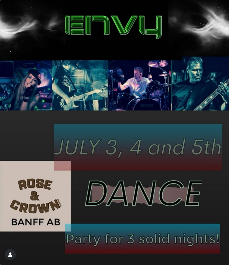 ENVY at The Rose Banff! - Jun 7th @ The Rose and Crown (Banff)