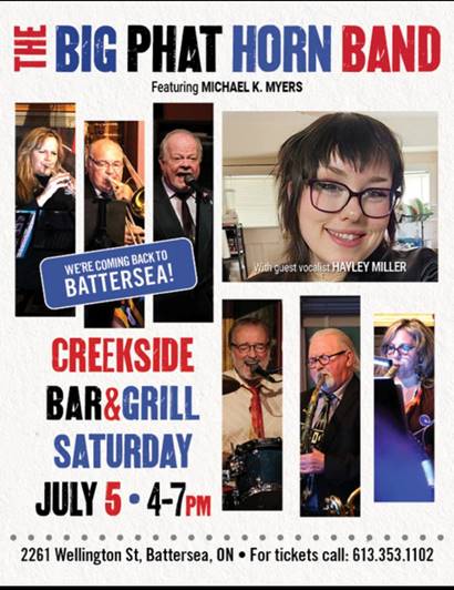 The Big Phat Horn Band, Hayley Miller @ The Creekside Bar & Grill Jul 5 2025 - May 5th @ The Creekside Bar & Grill