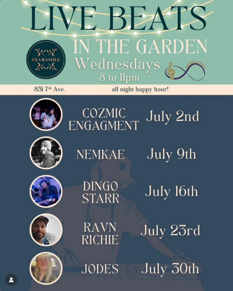 Live Beats in the Garden with Jodes - May 6th @ Bramasole Restaurant