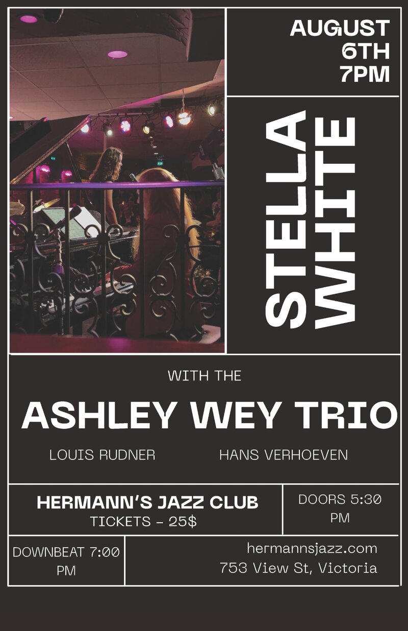 Stella White with the Ashley Wey Trio - May 8th @ Hermann's Jazz Club
