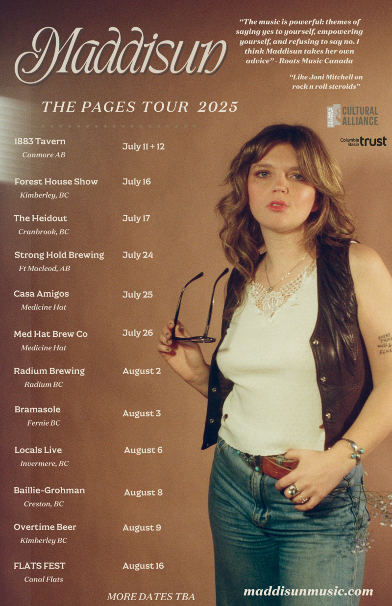 Maddisun: The Pages Tour - May 14th @ The Heid Out