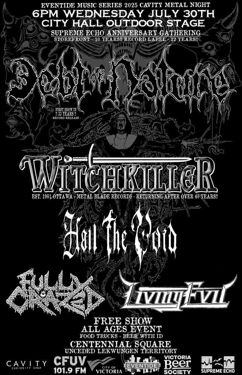 FREE OUTDOOR METAL SHOW @ CITY HALL: Living Evil, Fully Crazed, Hail The Void, Witchkiller, Debt of Nature @ Centennial Square Jul 30 2025 - May 6th @ Centennial Square