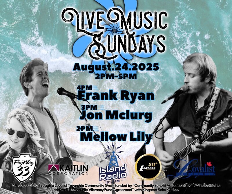 Live Music Sundays: Frank Ryan, Jon McLurg, Mellow Lily @ Finkle's Shore Park Aug 24 2025 - May 1st @ Finkle's Shore Park