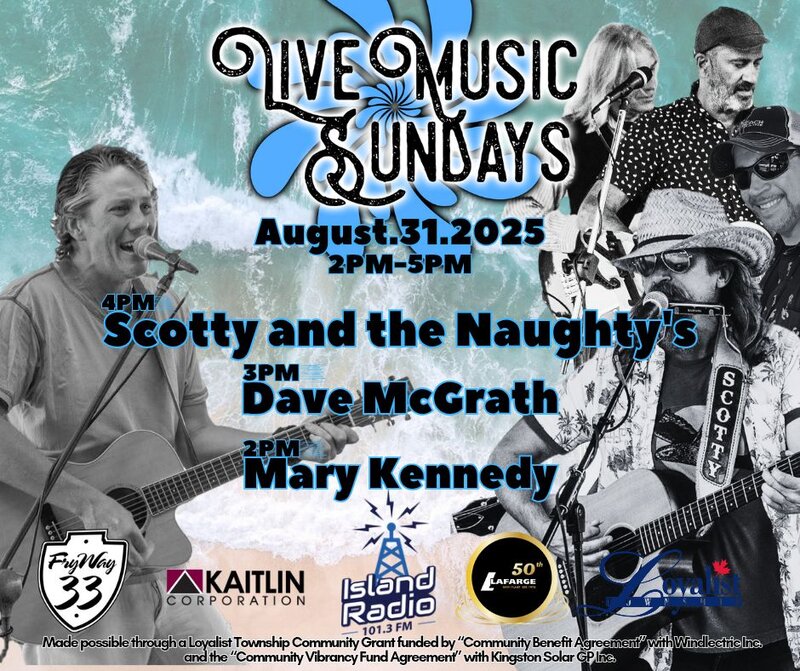 Live Music Sundays: Scotty & The Naughtys, Dave McGrath, Mary Kennedy @ Finkle's Shore Park - Aug 31, 2025