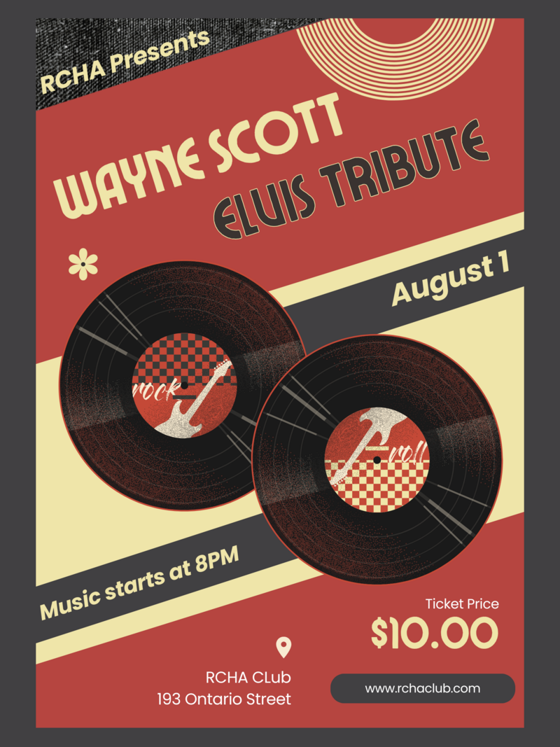 Wayne Scott Tribute To Elvis - Jun 5th @ The Club at the R.C.H.A.