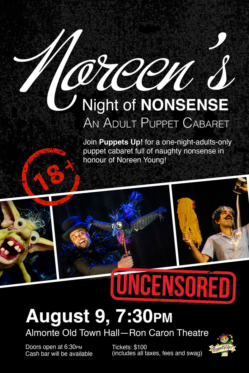 Noreen’s Night of Nonsense: An Adult Puppet Cabaret @ Almonte Old Town Hall - Aug 09, 2025