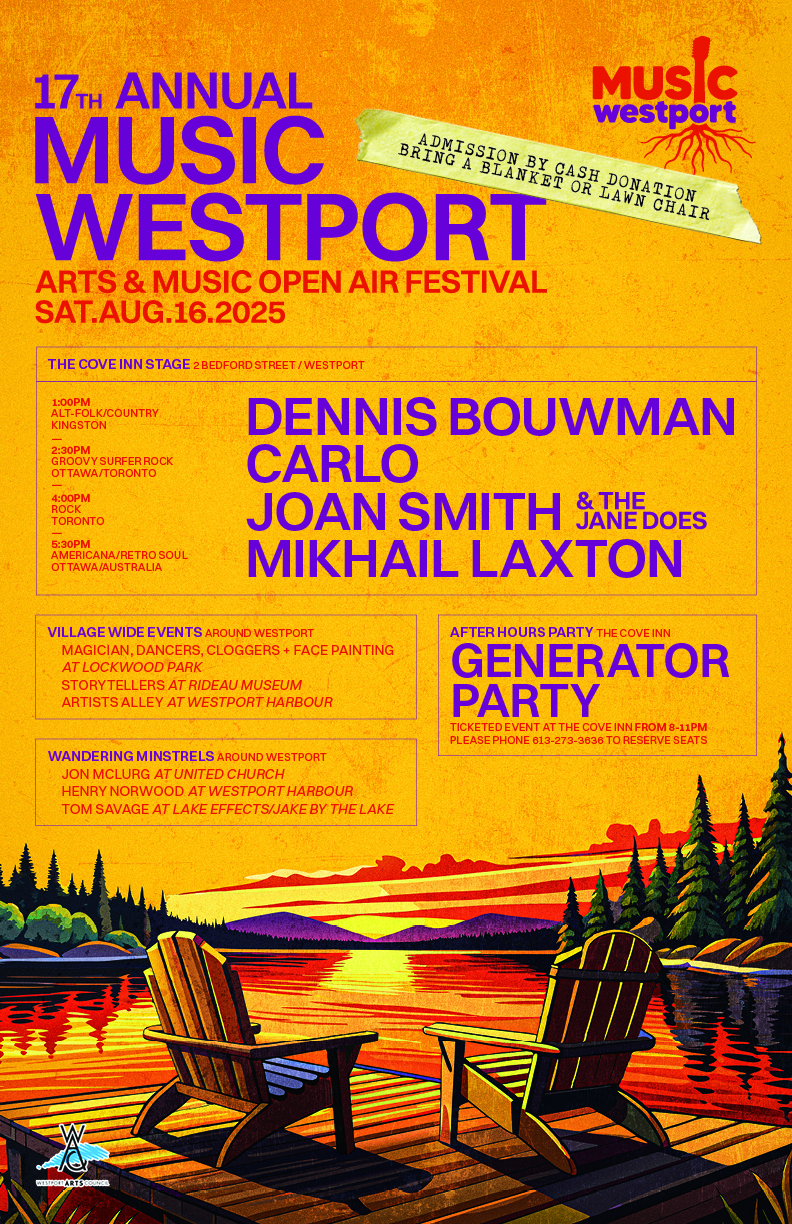 MUSICwestport Festival: Dennis Bouwman, Carlo, Joan Smith & the Jane Does, Mikhail Laxton @ The Cove Inn Aug 16 2025 - May 7th @ The Cove Inn