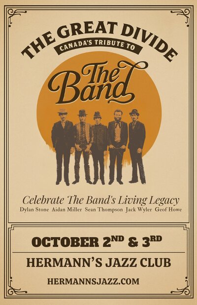 The Great Divide | Celebrate the music of The Band - May 7th @ Hermann's Jazz Club