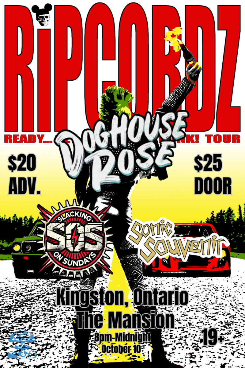 The Ripcordz, Doghouse Rose, Sonic Souvenir, Slacking on Sundays @ The Mansion Oct 10 2025 - May 6th @ The Mansion