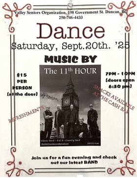 Valley Seniors Dance - Jun 13th @ Valley Seniors Org. Hall