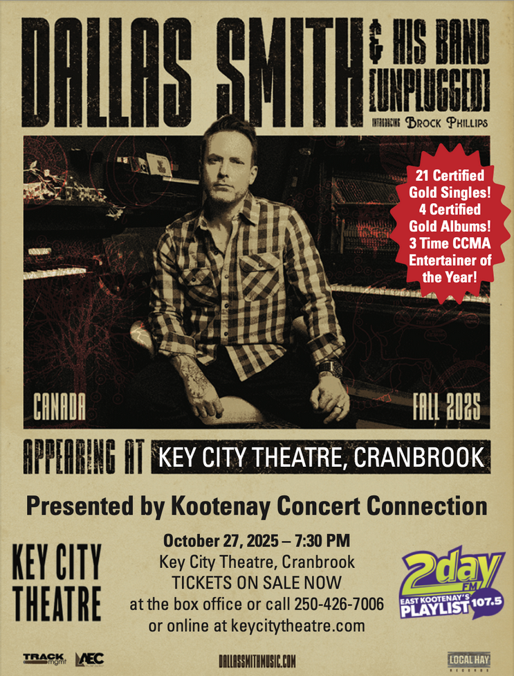 Dallas Smith & his band Unplugged - May 7th @ Key City Theatre