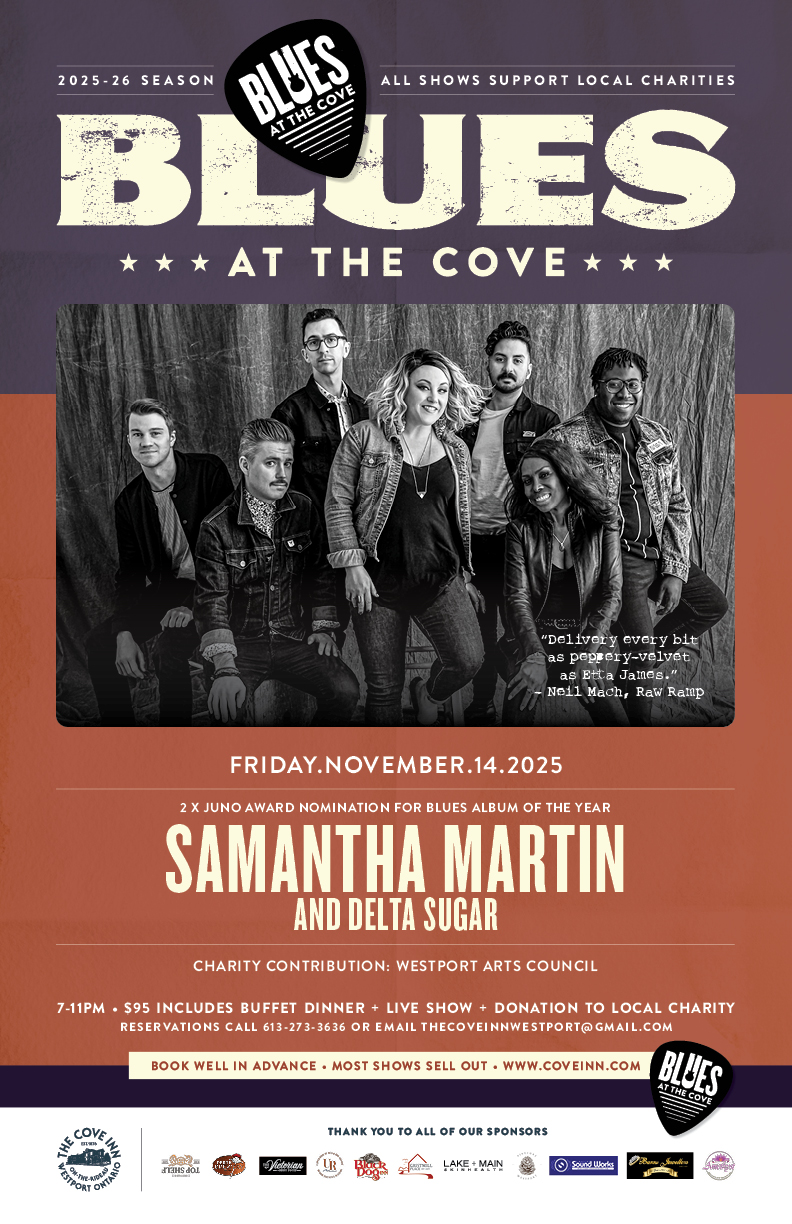 Blues at The Cove: Samantha Martin & Delta Sugar @ The Cove Inn Nov 14 2025 - May 2nd @ The Cove Inn