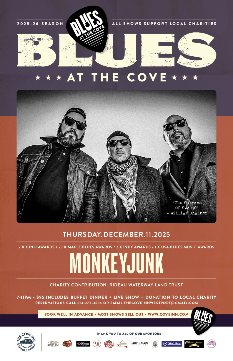Blues at The Cove: MonkeyJunk @ The Cove Inn Dec 11 2025 - May 2nd @ The Cove Inn