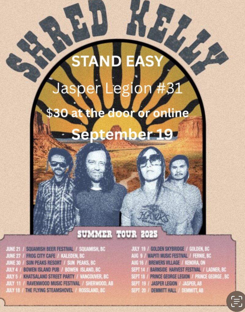 Shred Kelly returns to The Stand Easy! @ The Stand Easy: Jasper Legion - Sep 19, 2025