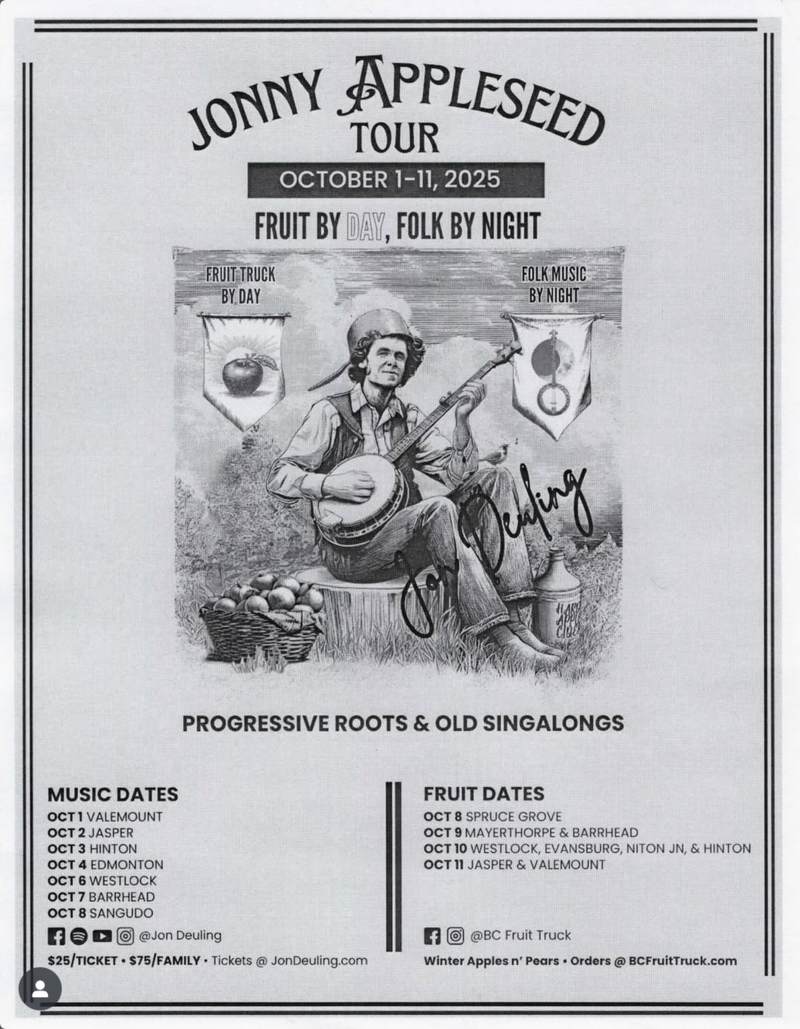 Jonny Appleseed Tour with Jon Deuling - May 25th @ Andromeda Coffee