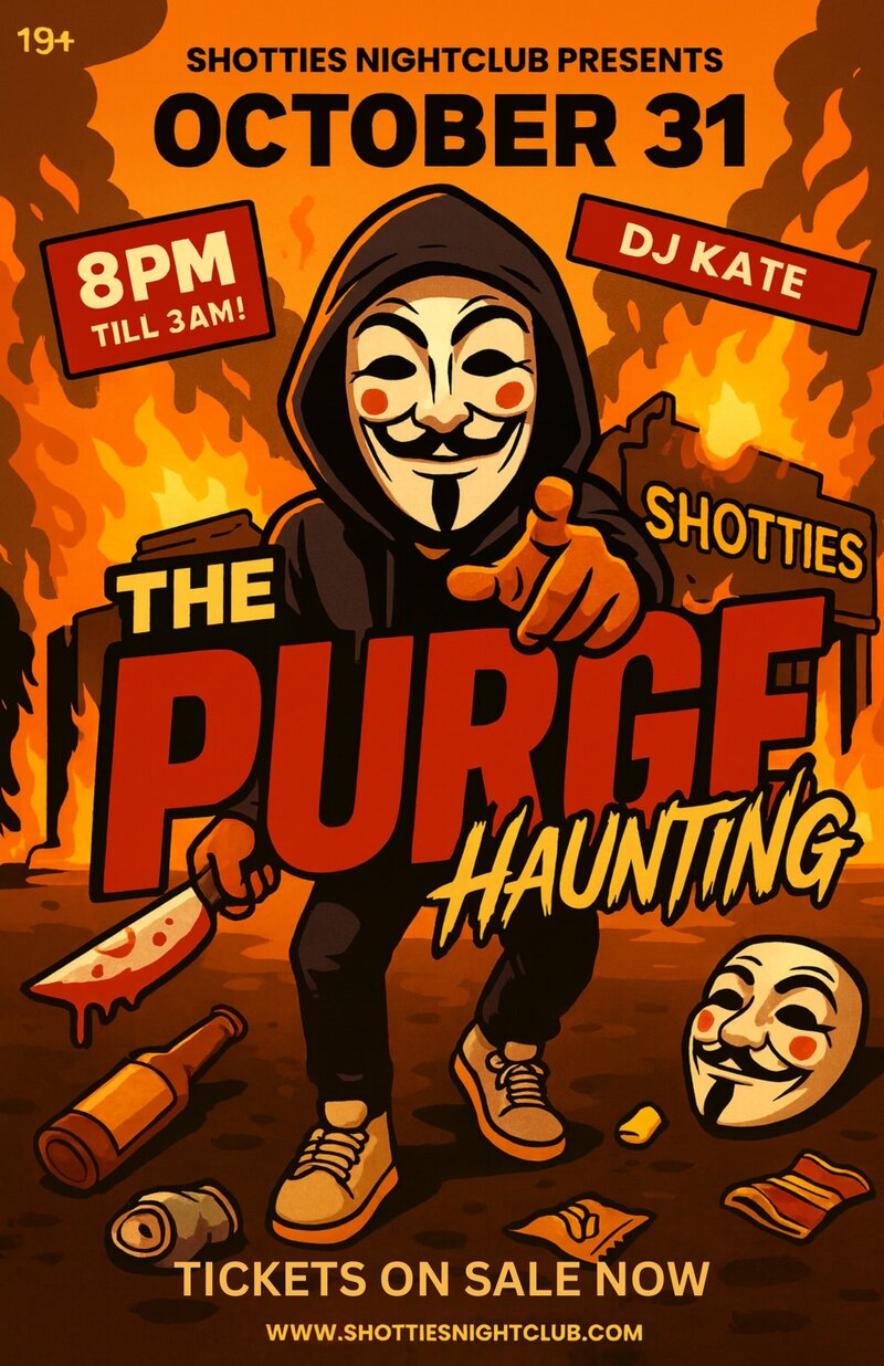 🎃 THE PURGE: HAUNTING &ndash; HALLOWEEN NIGHT 🎃 - May 6th @ Shotties Nightclub