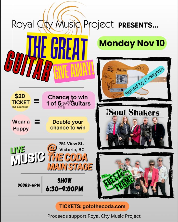 The Great Guitar Giveaway - May 6th @ The Coda